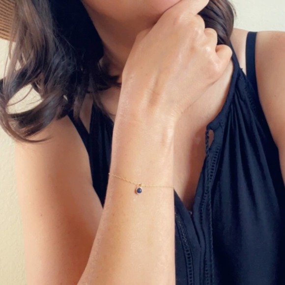 14k Gold Sodalite Dainty Bracelet - Picture 10 of 13